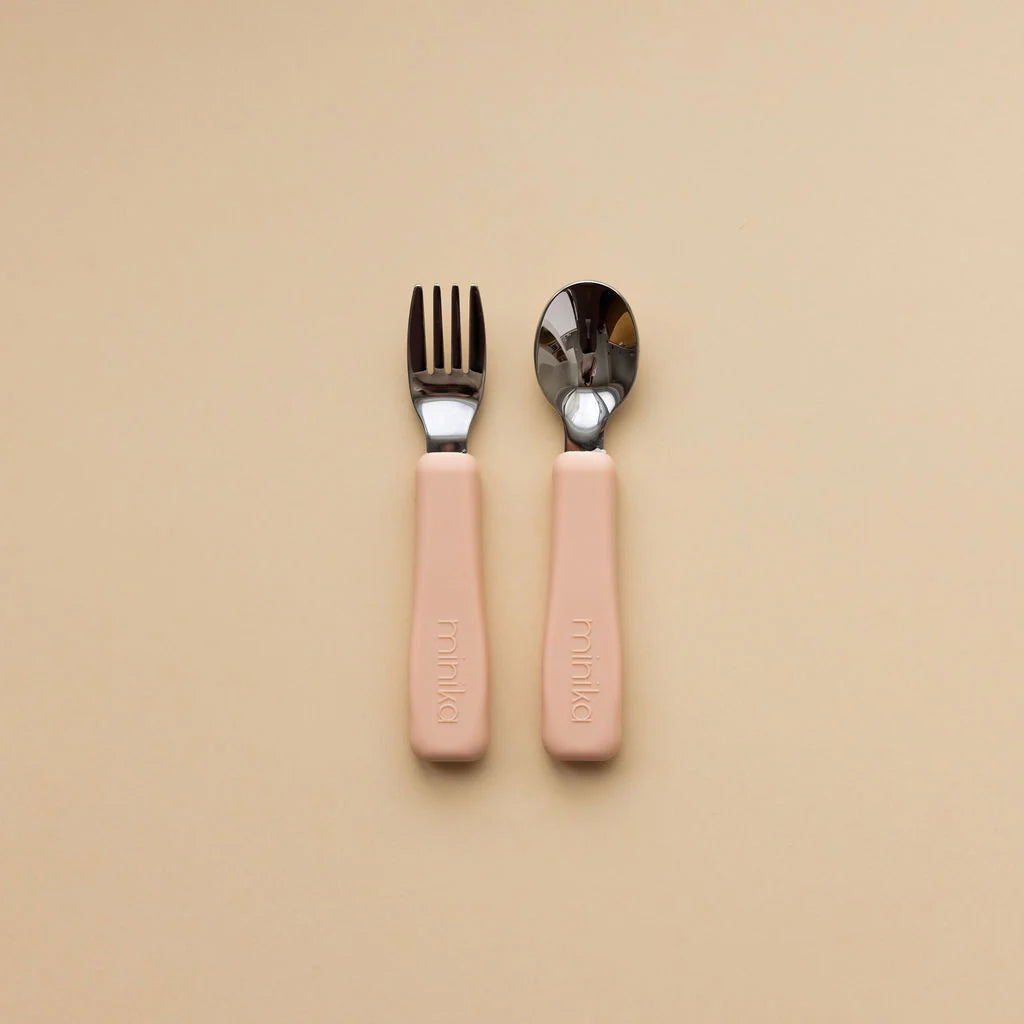 Blush - Minika Toddler Fork & Spoon Cutlery Set
