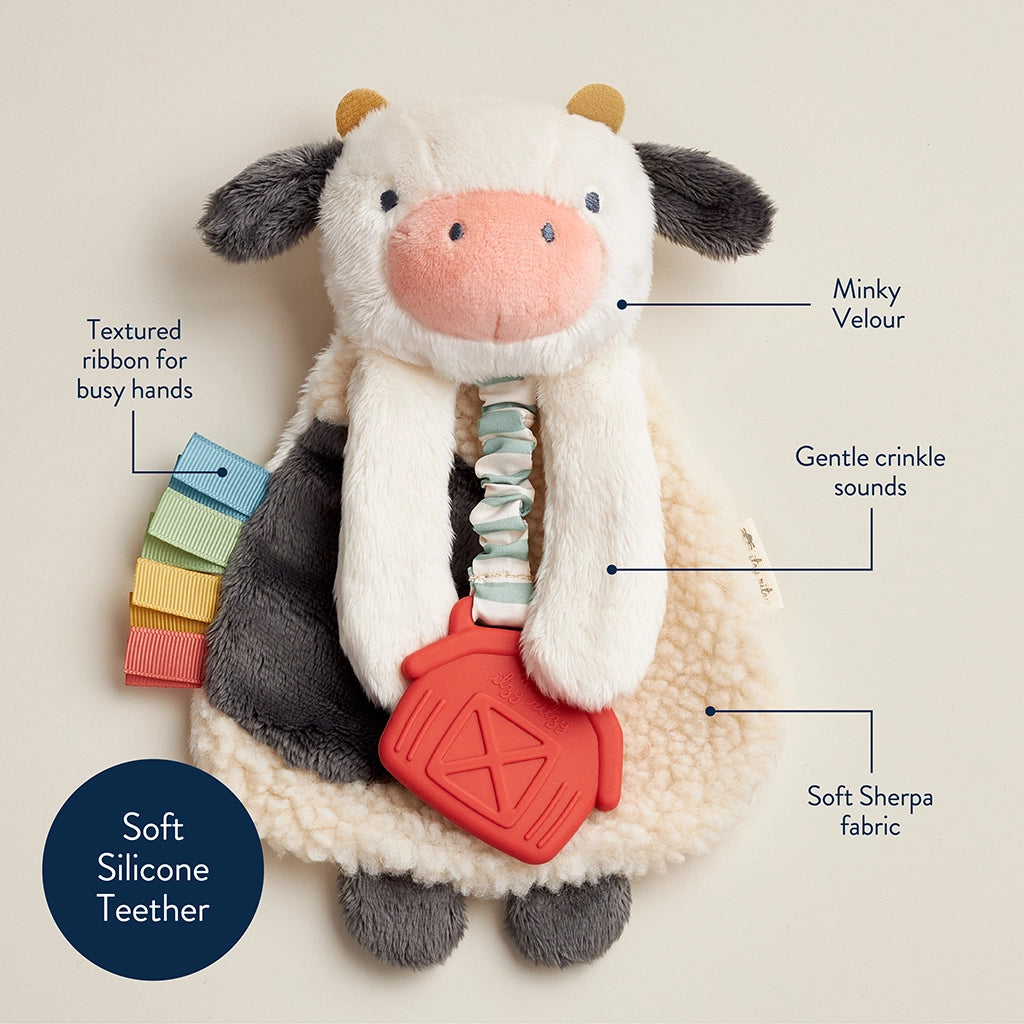 Carmen the Cow -  Itzy Ritzy Itzy Friends Lovey™ Plush Toy Features