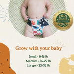 KaWaii Baby One Size Reusable Snap Cloth Diaper Bamboo Bundle - Grows With Your Baby from 8-36 lbs Best Baby Gear Award 2021