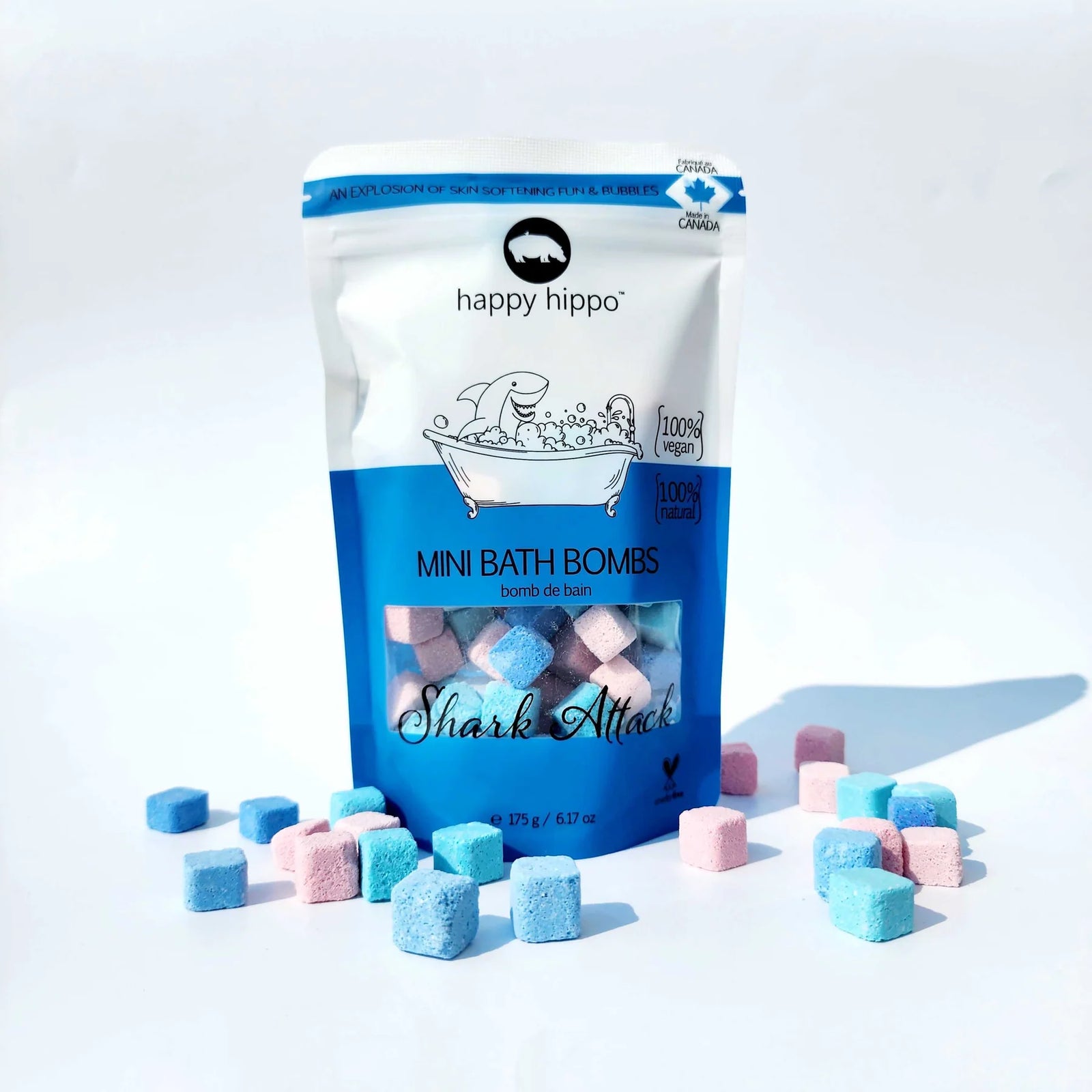 Happy Hippo Mini Bubble Bombs - Shark Attack 175g Bag