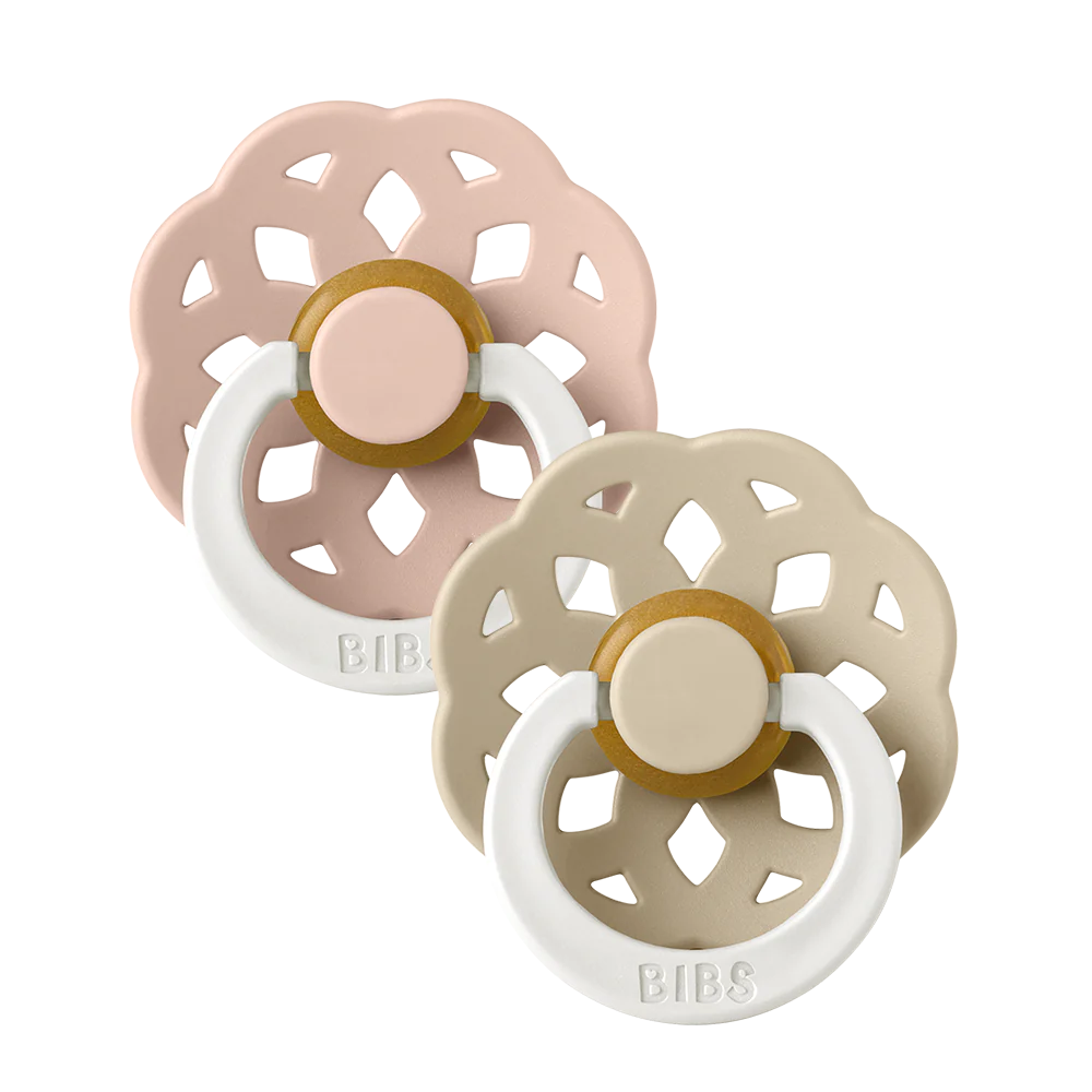 BIBS Boheme GLOW Pacifier 2 Pack - Blush & Vanilla