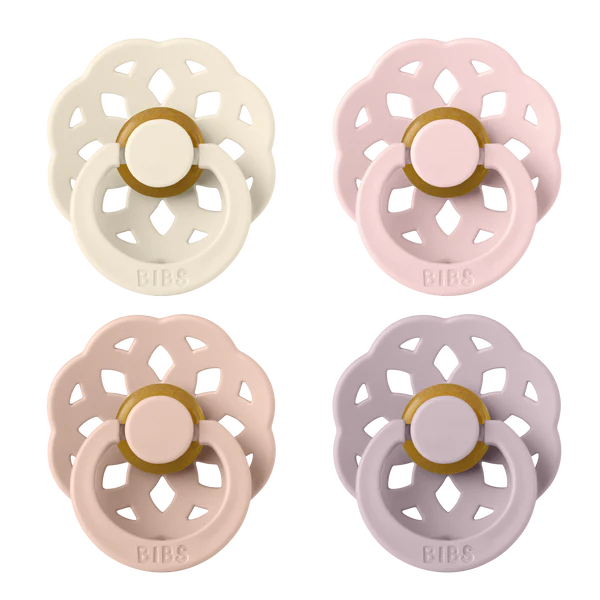 BIBS Pacifier Boheme 4 Pack - Ivory/Blush/Blossom/Dusky Lilac