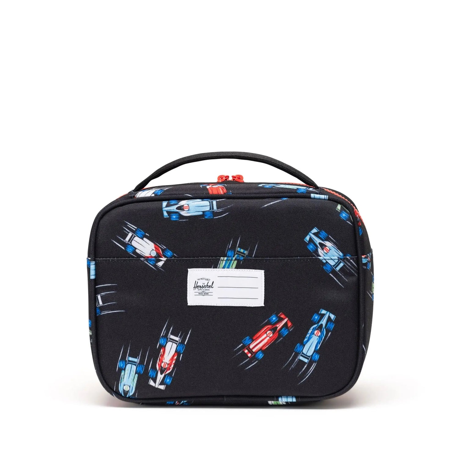 Herschel Pop Quiz Lunch Box  Race Cars - Name Label
