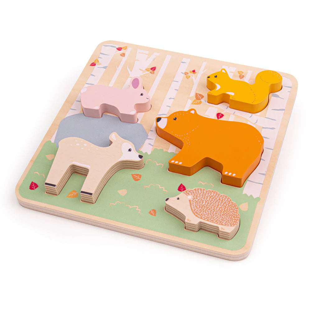 Bigjigs Wooden Chunky Puzzle - Woodlands