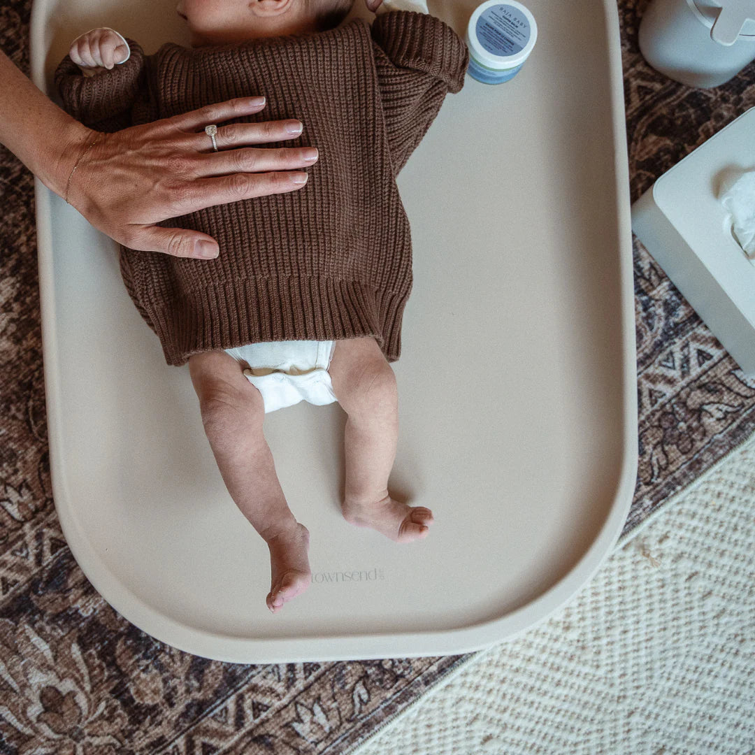 Townsend Avenue Contoured Foam Changing Pad - Wheat Lifestyle 1