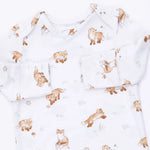 Angel Dear Knotted Gown & Hat Set - Little Explorer Fox - Print Detail