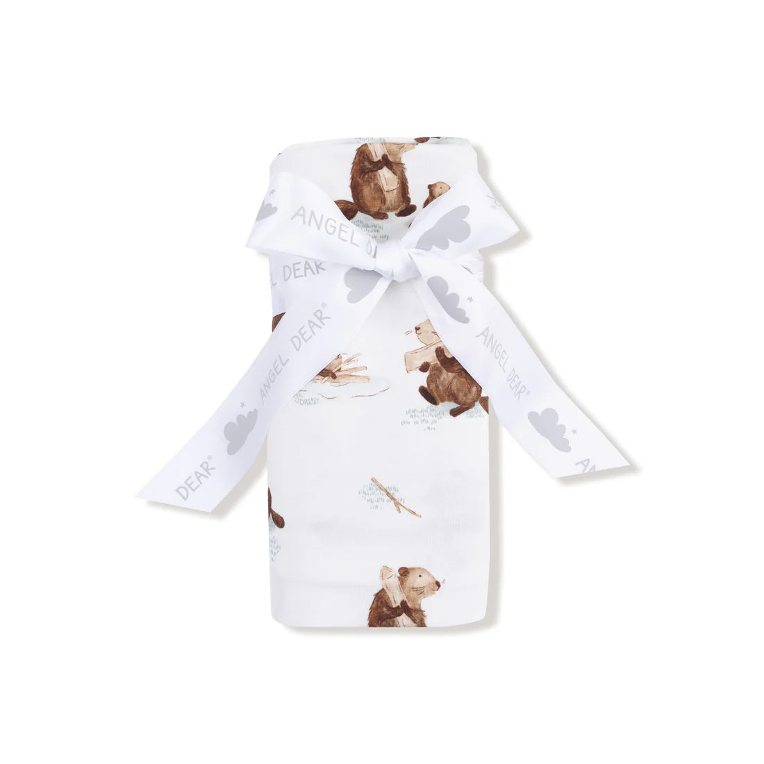 Angel Dear Bamboo Swaddle Blanket - Baby Beavers - Wrapped