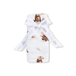 Angel Dear Bamboo Swaddle Blanket - Baby Beavers - Wrapped