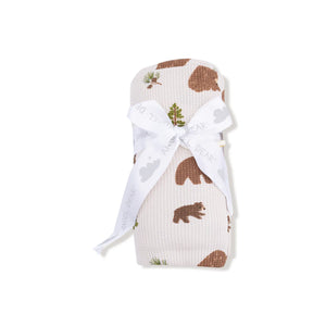 Angel Dear Bamboo Swaddle Blanket - Sweet Brown Bears Wrapped