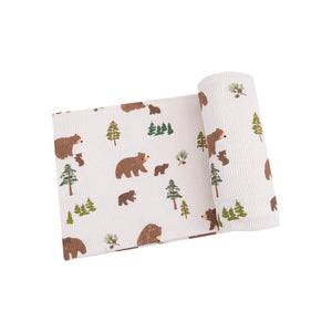 Angel Dear Bamboo Swaddle Blanket - Sweet Brown Bears