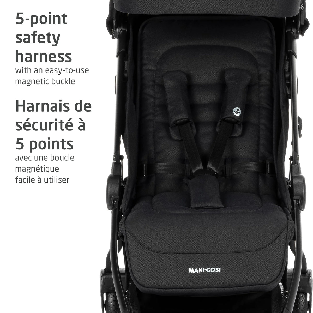 Maxi-Cosi Eva Auto-Fold Lightweight Compact Travel Stroller - 5 Point Safety Harness