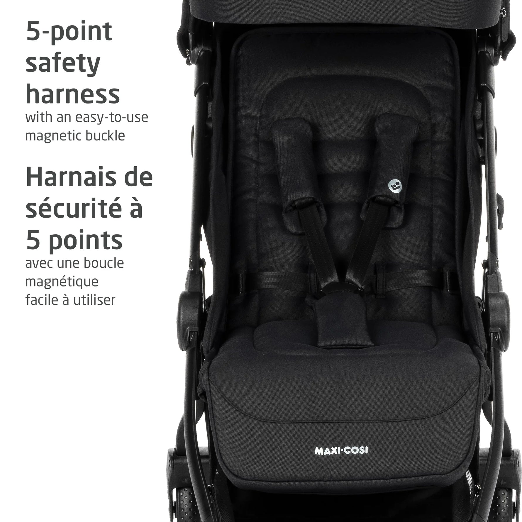 Maxi-Cosi Eva Auto-Fold Lightweight Compact Travel Stroller - 5 Point Safety Harness