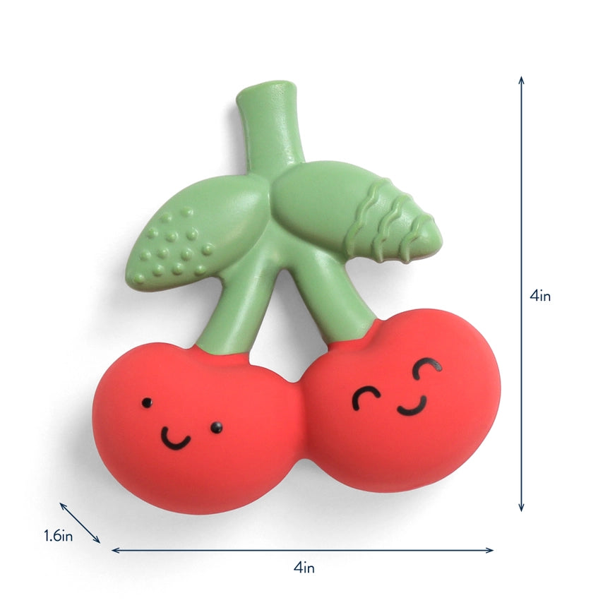 Itzy Ritzy Comfort Crew Natural Rubber Teether - Cherry Dimensions