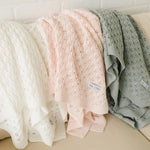 Beba Bean Leaf Knit Baby Blanket - Lifestyle All Blankets