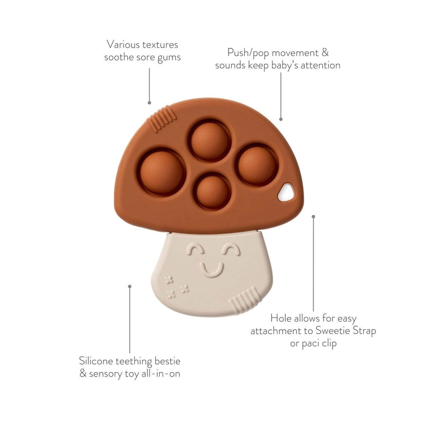 Itzy Ritzy Itzy Pop Sensory Popper Toy - Mushroom - Features