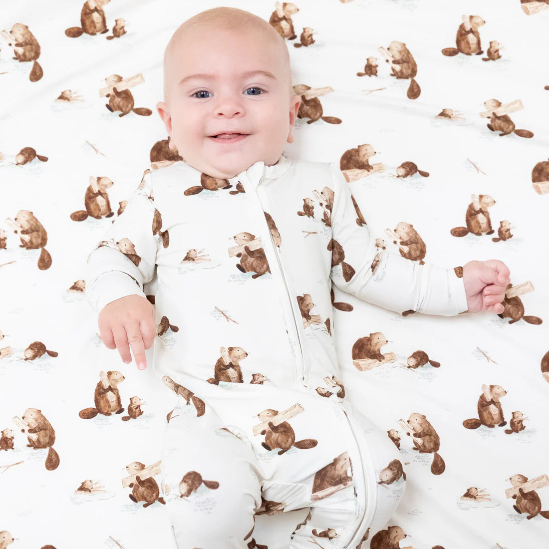 Angel Dear Zipper Footie - Baby Beavers