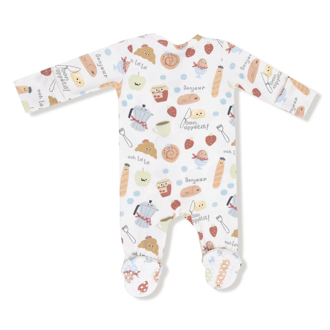 Angel Dear Zipper Footie - Bonjour Breakfast Back View