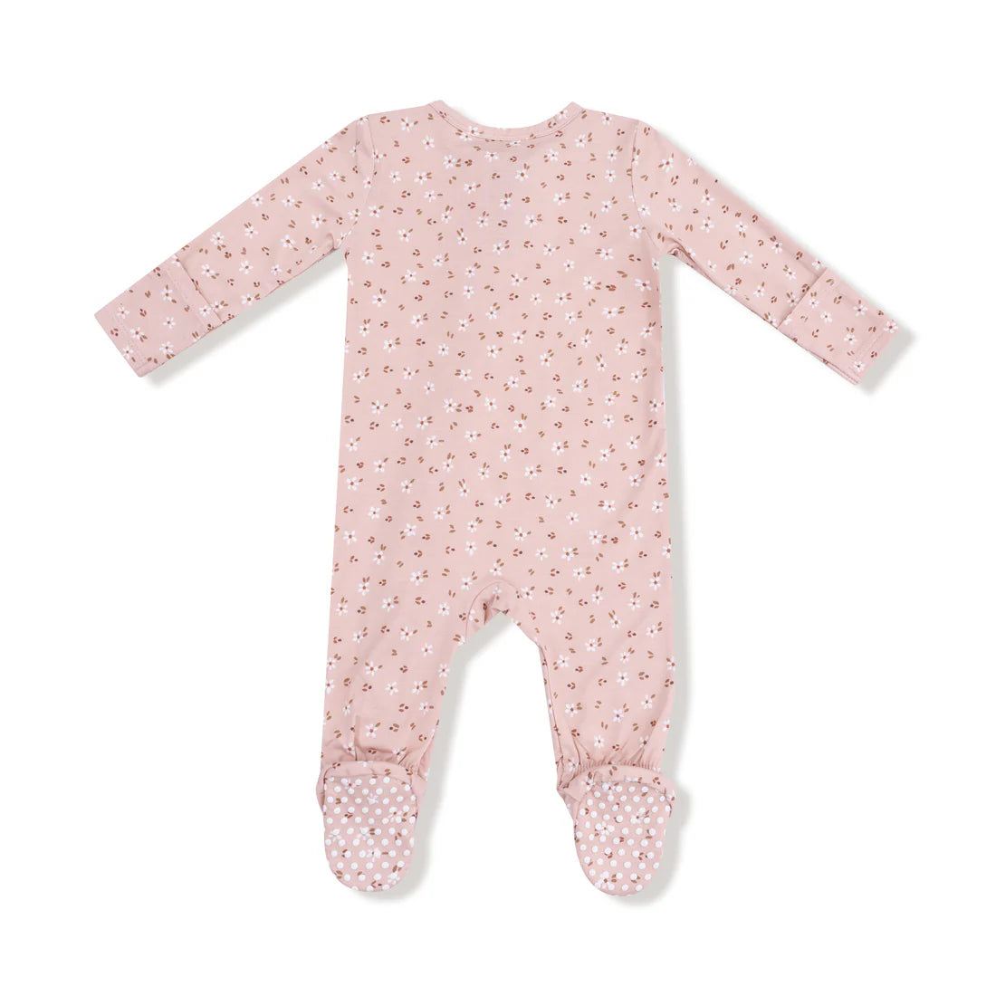 Angel Dear Zipper Footie - Carrie Floral Pink