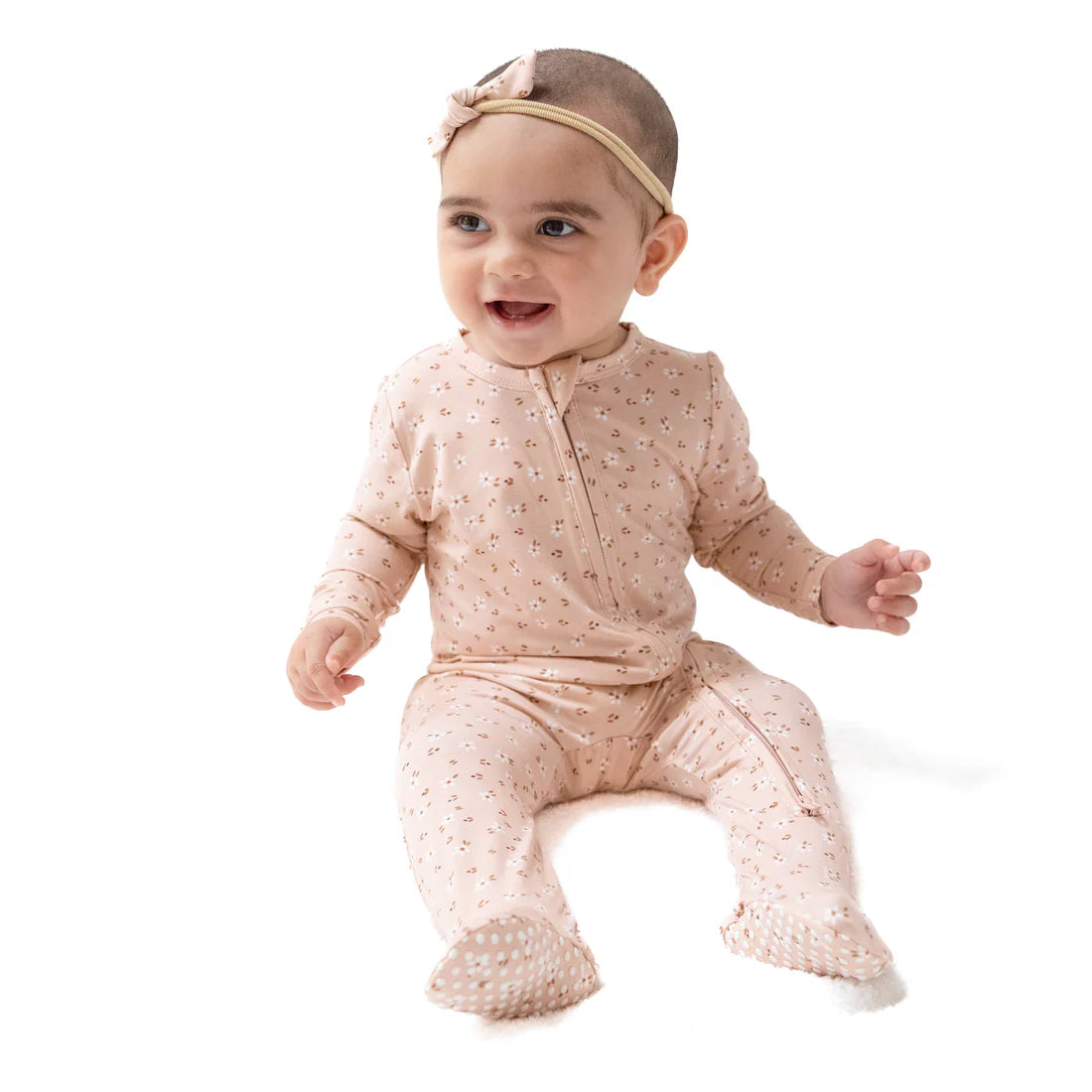 Angel Dear Zipper Footie - Carrie Floral Pink Lifestyle