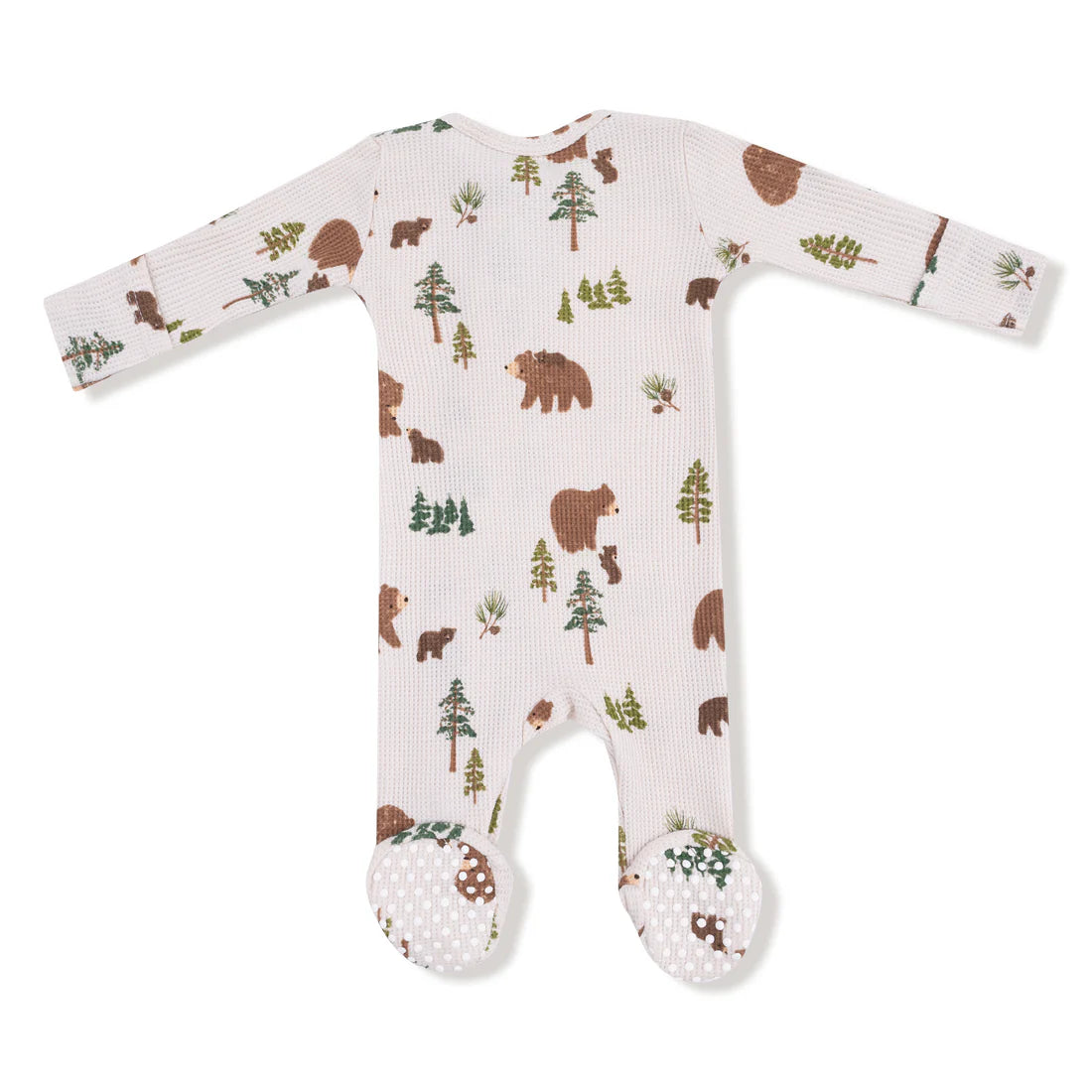Angel Dear Zipper Footie - Sweet Brown Bears - Back View