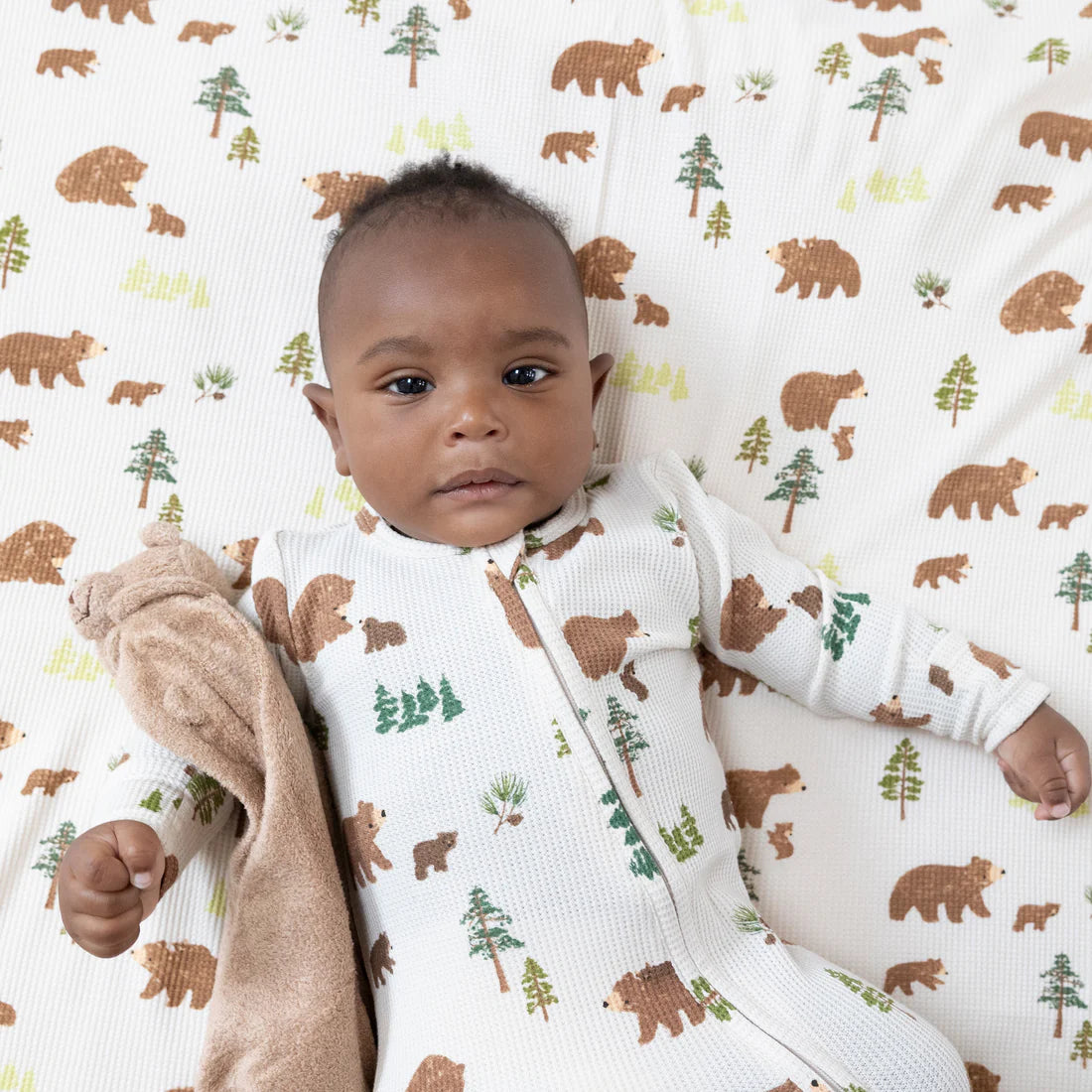 Angel Dear Zipper Footie - Sweet Brown Bears