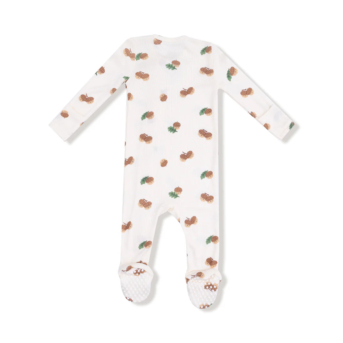 Angel Dear Zipper Footie - Tiny Acorns Back View