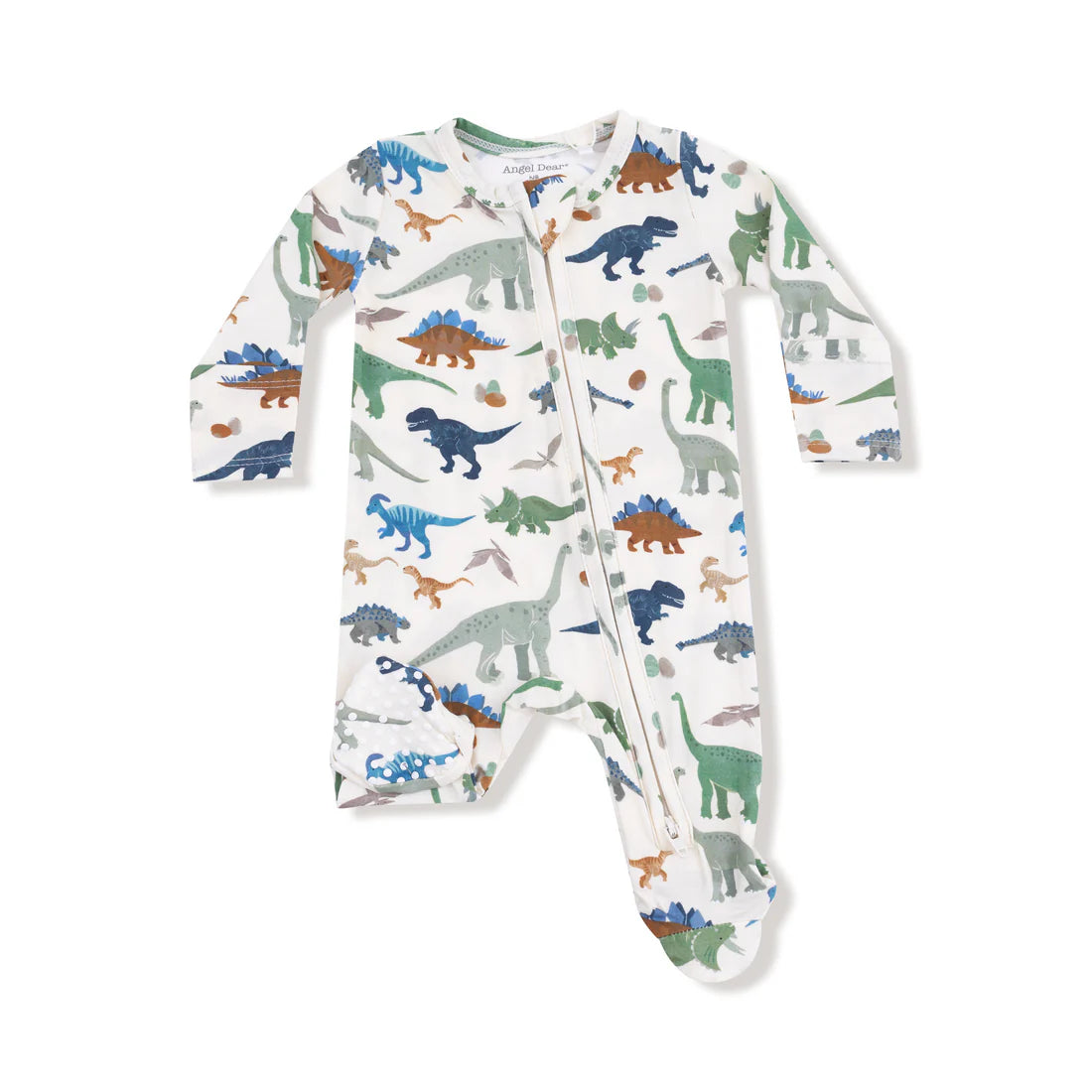 Angel Dear Zipper Footie - Washy Dinos