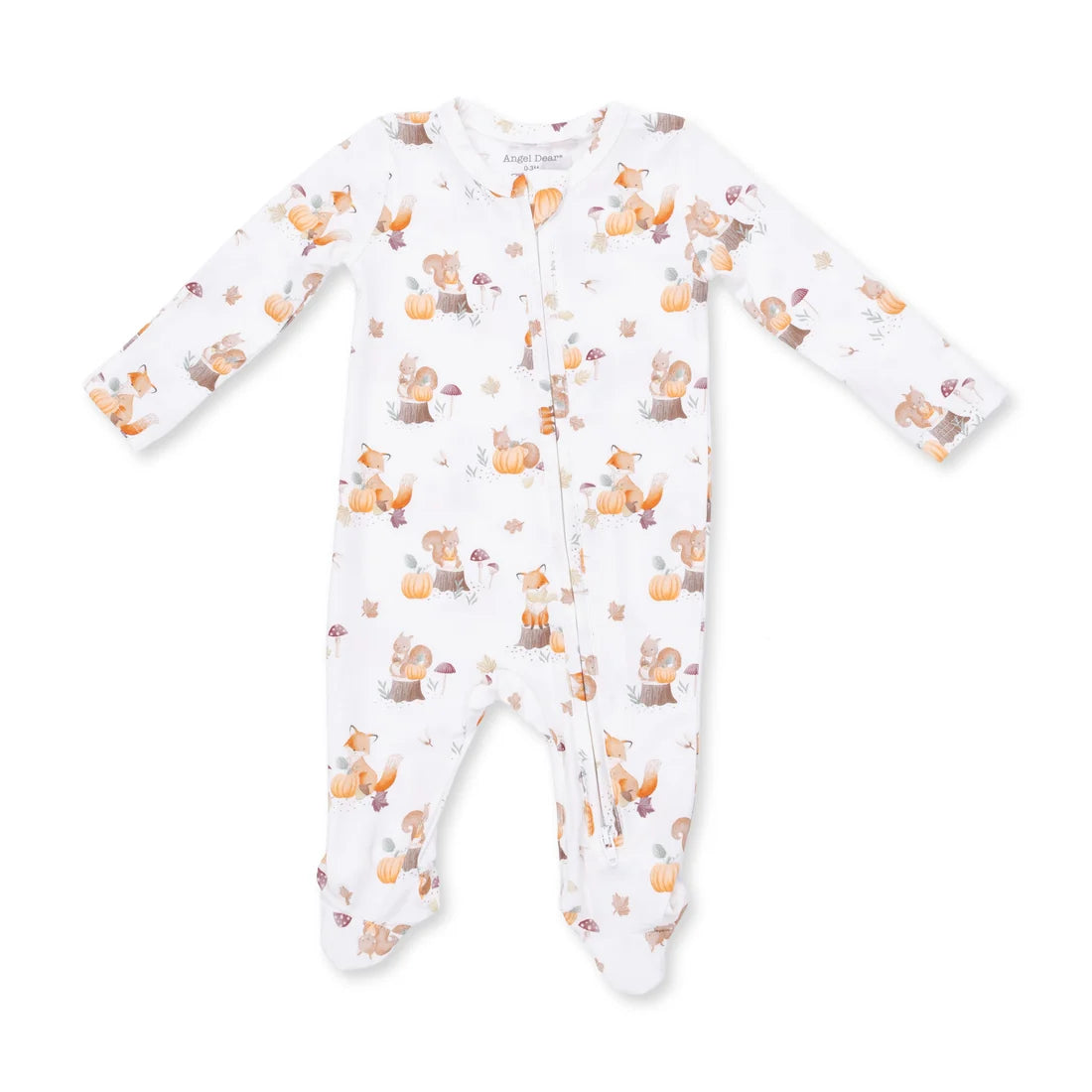 Angel Dear Zipper Footie - Woodland Animals with Pumpkins