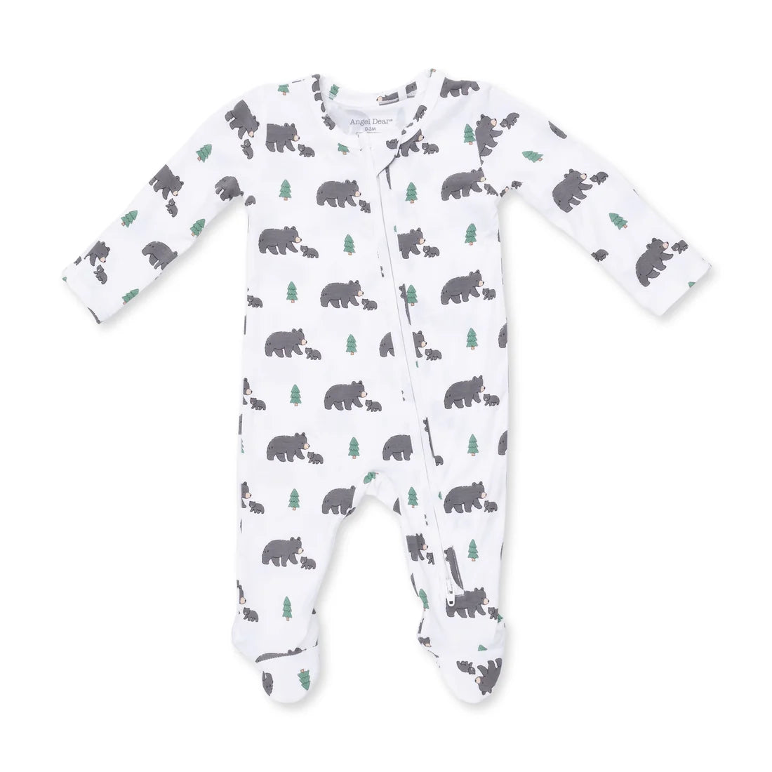 Angel Dear Zipper Footie - Black Bears