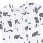 Angel Dear Zipper Footie - Black Bears - Print Detail