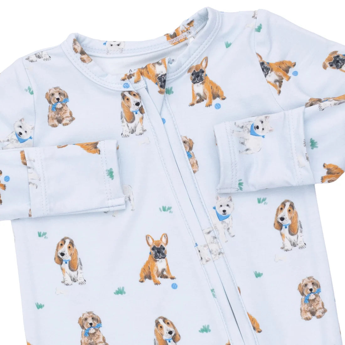 Angel Dear Zipper Footie - Bestie Dogs - Print Detail