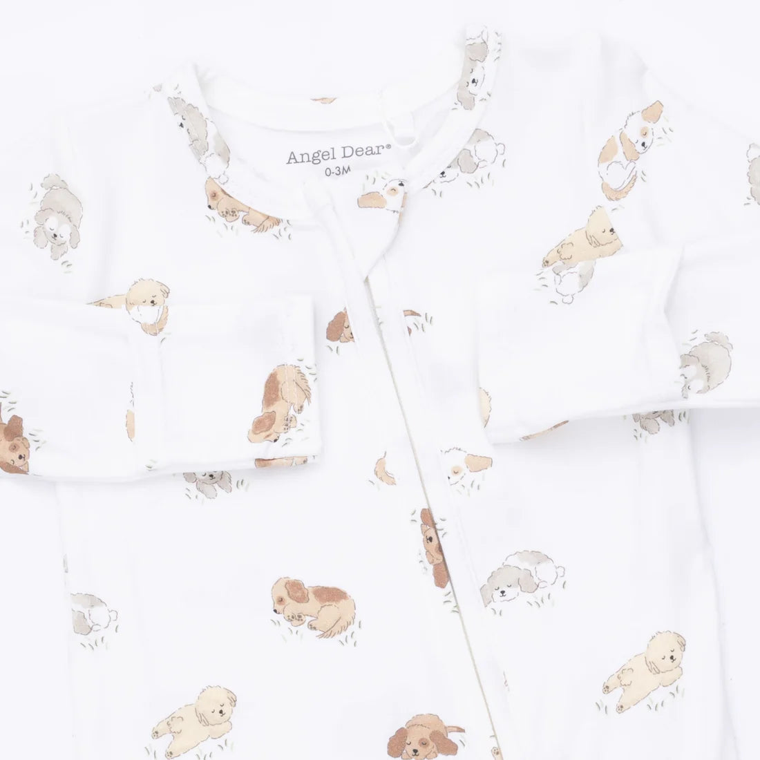 Angel Dear Zipper Footie - Puppy Snuggle Club - Print Detail