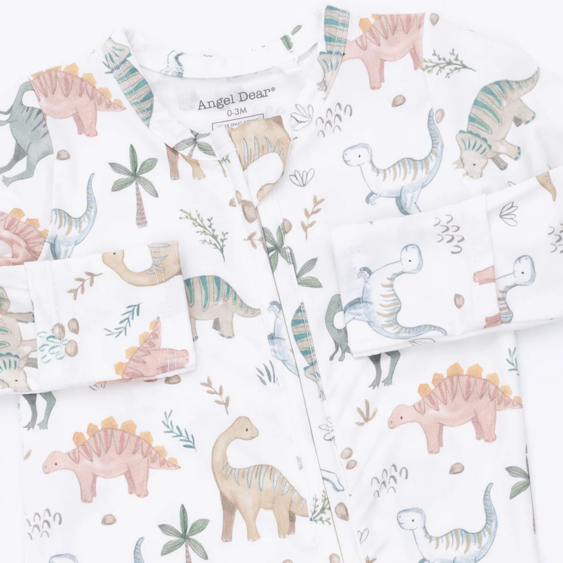 Angel Dear Zipper Footie - Sweet Baby Dinos - Print Detail