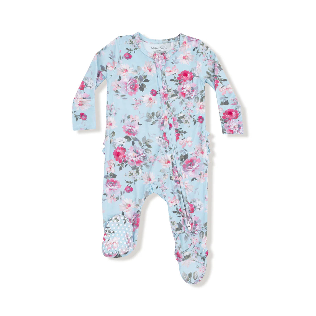 Angel Dear Zipper Ruffle Back Footie - Charlotte Floral