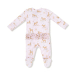 Angel Dear Zipper Ruffle Back Footie - Little Fawn Back View