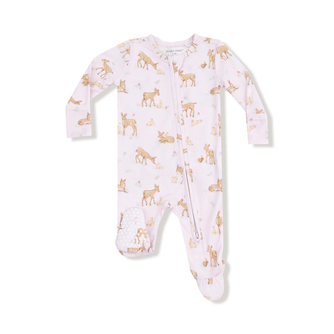 Angel Dear Zipper Ruffle Back Footie - Little Fawn