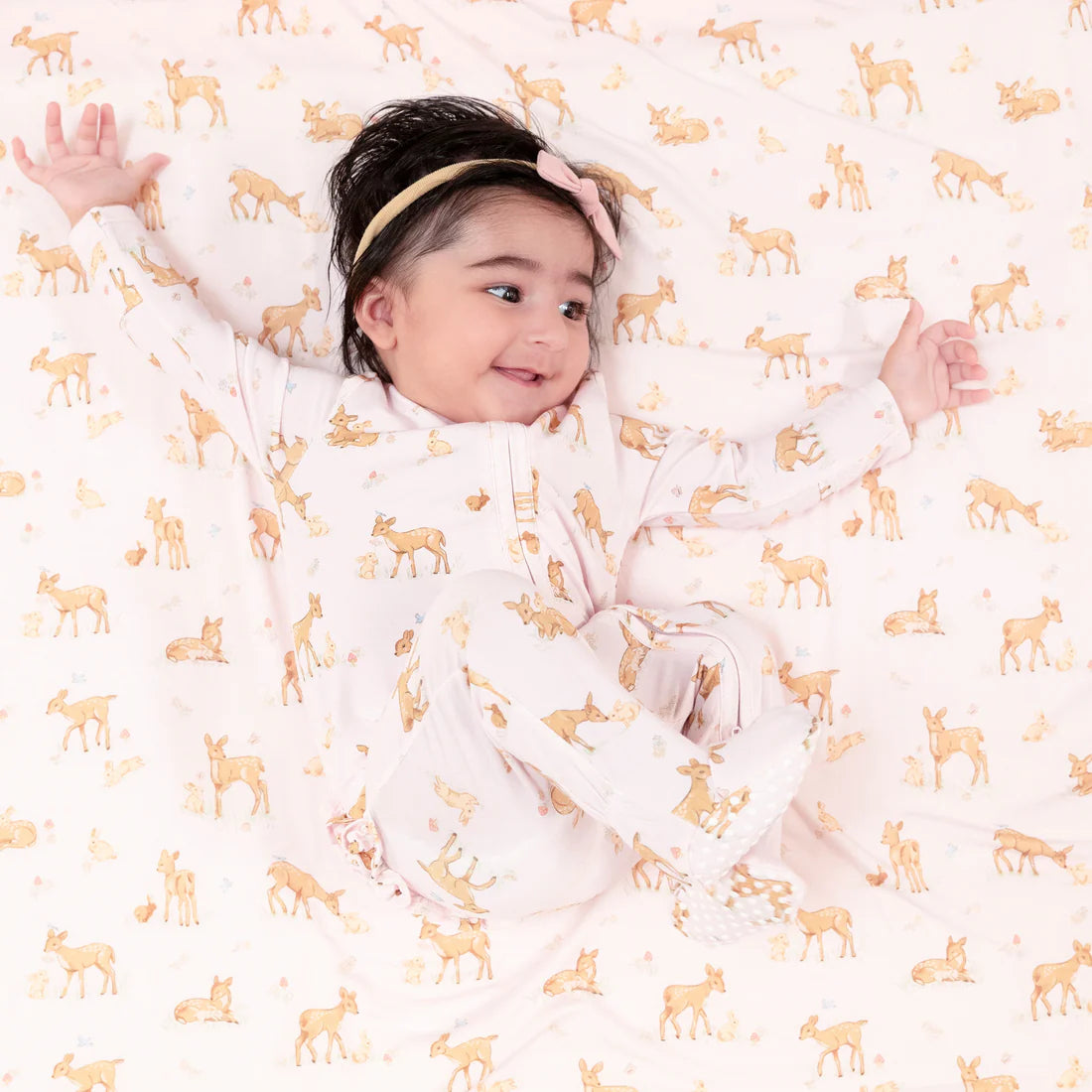 Angel Dear Zipper Ruffle Back Footie - Little Fawn Lifestyle