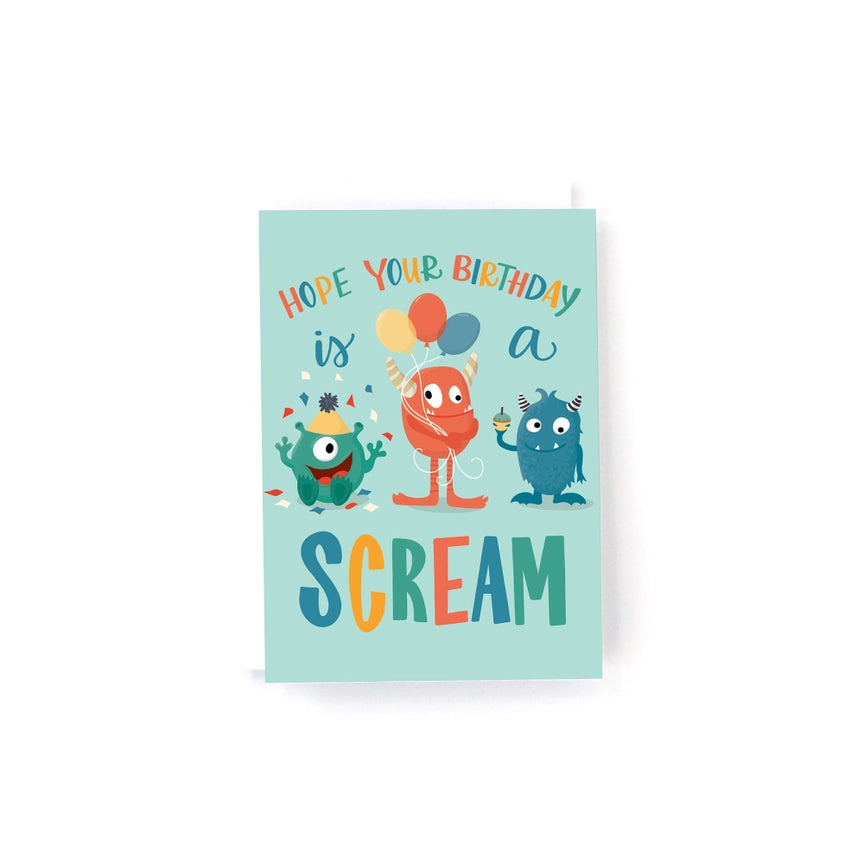Pedaller Designs Mini Greeting Card - Hope Your Birthday Is A Scream