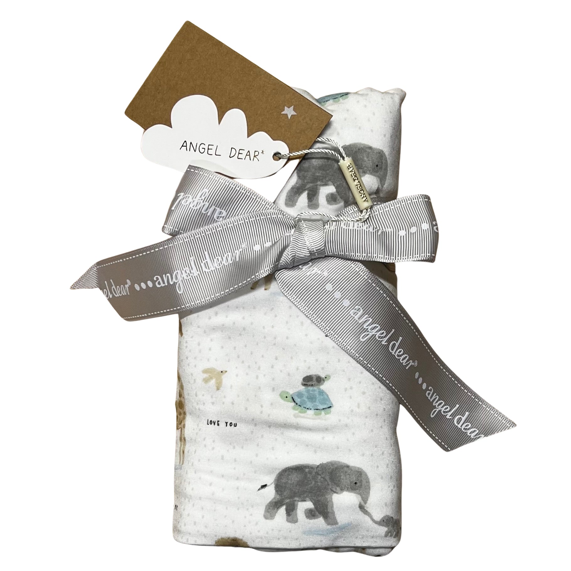 Angel Dear Bamboo Jersey Swaddle Blanket - Welcome To The World