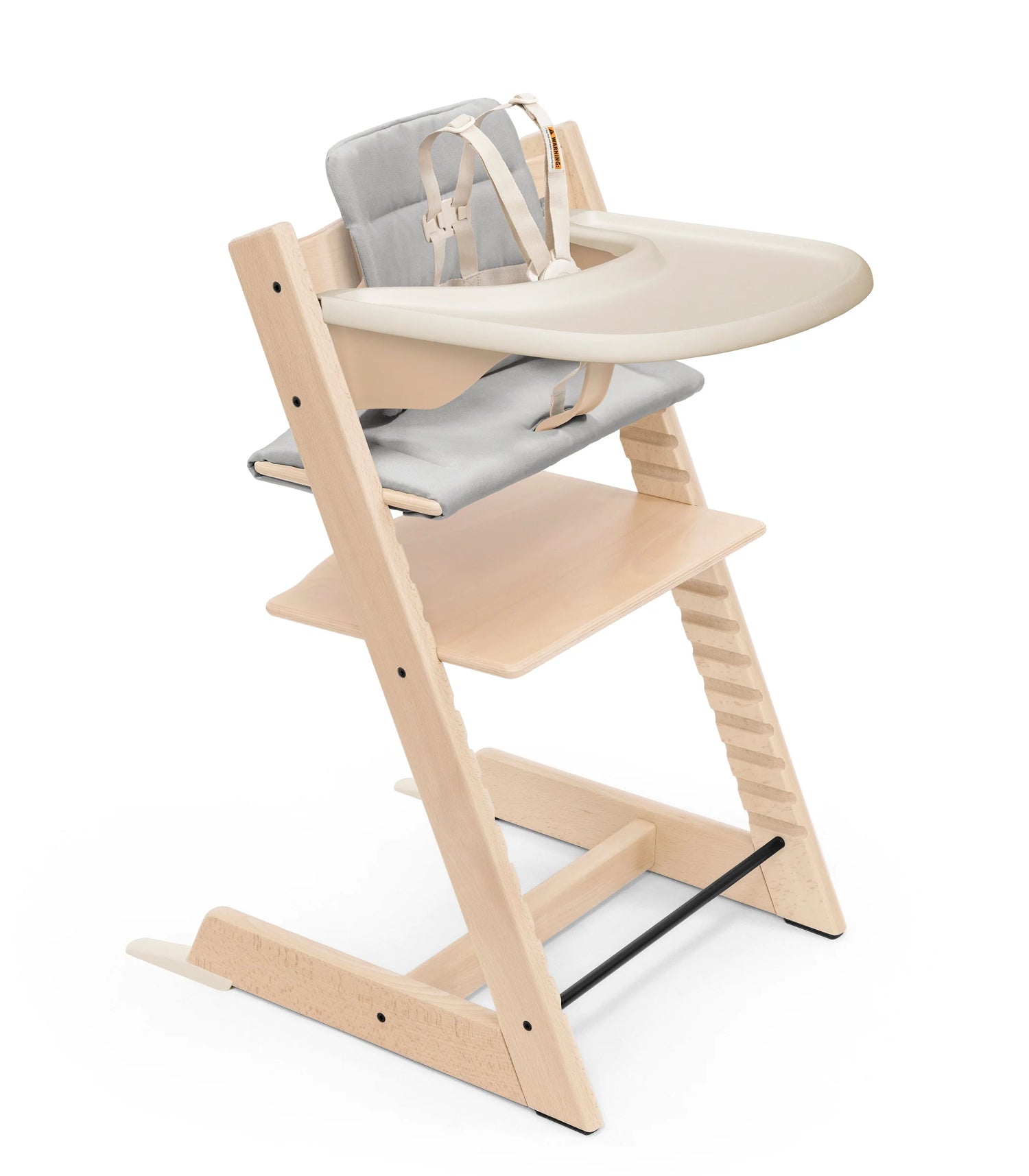 Natural / Anthracite Cushion / Vanilla Tray - Stokke Tripp Trapp® High Chair² and Cushion² with Stokke® Tray (Complete)