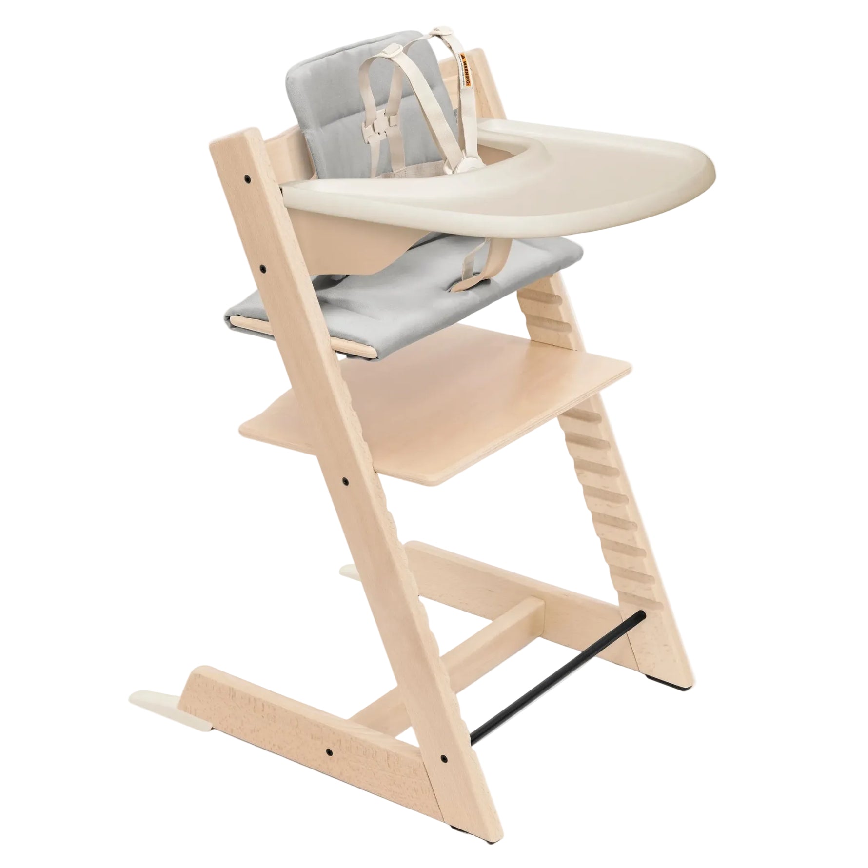 Natural / Anthracite Cushion / Vanilla Tray - Stokke Tripp Trapp® High Chair² and Cushion² with Stokke® Tray (Complete)