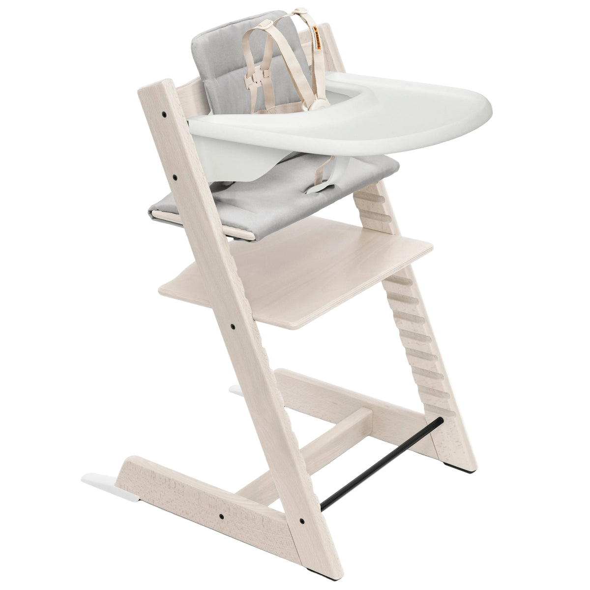 Whitewash / Anthracite - Stokke Tripp Trapp® High Chair² and Cushion² with Stokke® Tray (Complete)