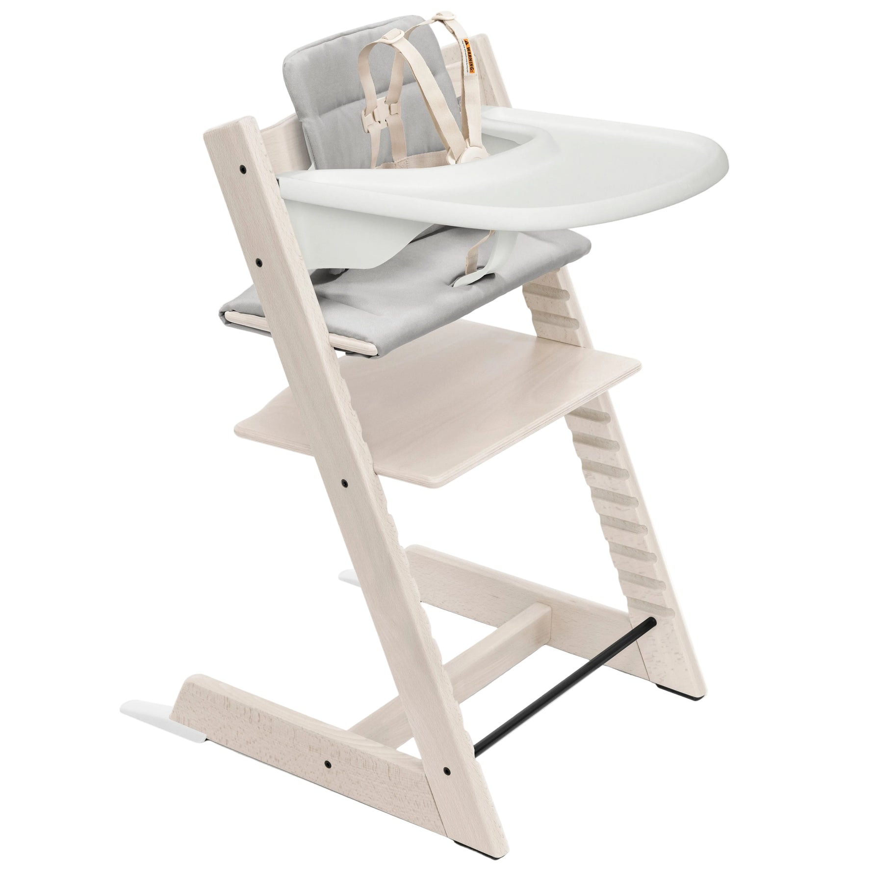 Whitewash / Anthracite - Stokke Tripp Trapp® High Chair² and Cushion² with Stokke® Tray (Complete)