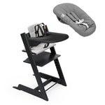 Black / Anthracite Cushion / Black Tray + Newborn Set Grey - Stokke Tripp Trapp® High Chair² Complete + Newborn Set Bundle