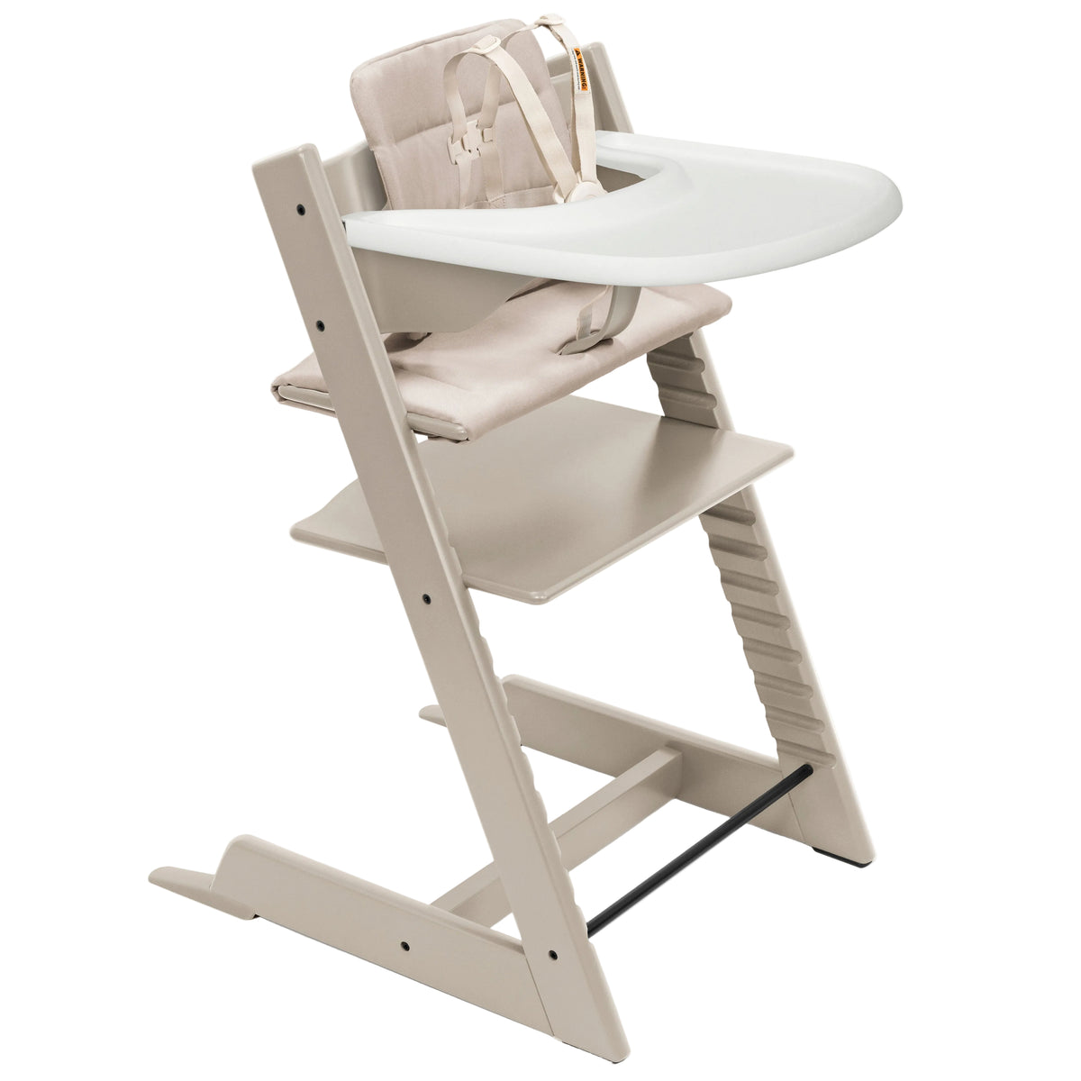 Cashmere Grey / Beige / White Tray - Stokke Tripp Trapp® High Chair² and Cushion² with Stokke® Tray (Complete)