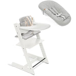 White / Anthracite Cushion / White Tray + Newborn Set Grey - Stokke Tripp Trapp® High Chair² Complete + Newborn Set Bundle