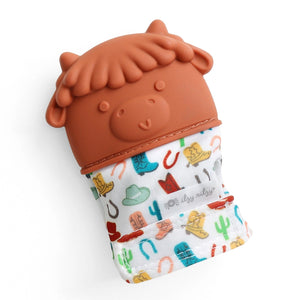 Highland Cow - Itzy Ritzy Itzy Mitt Silicone Teething Mitt