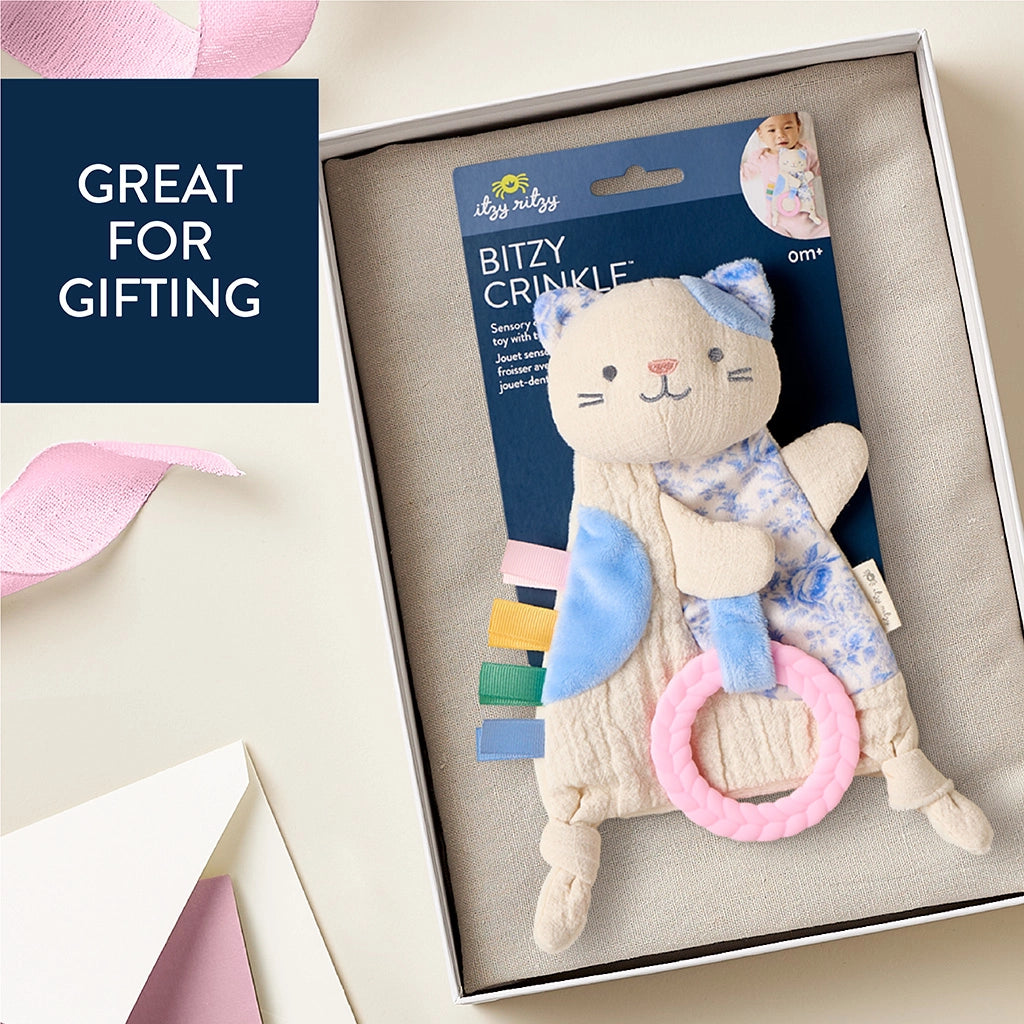 Kitty - Itzy Ritzy Bitzy Crinkle™ Sensory Toy with Teether - Perfect for Gifting