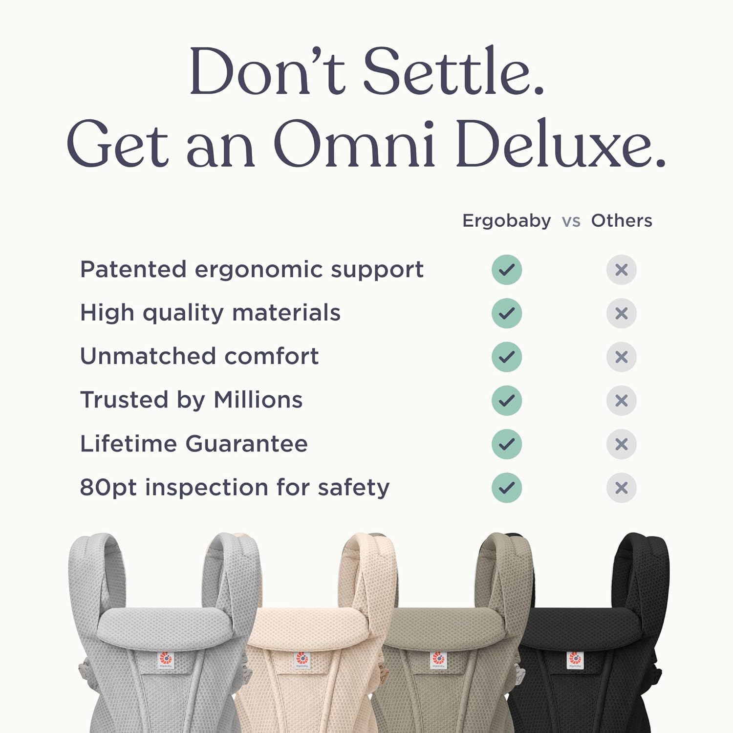 Ergobaby Omni Deluxe Mesh Baby Carrier - Safety features and highlights