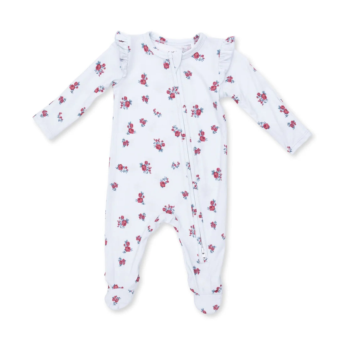 Angel Dear Zipper Ruffle Back Footie - Alyssa Floral